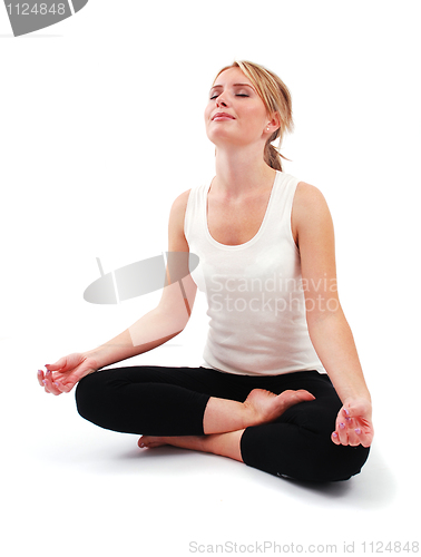 Image of Beautiful girl practicing yoga