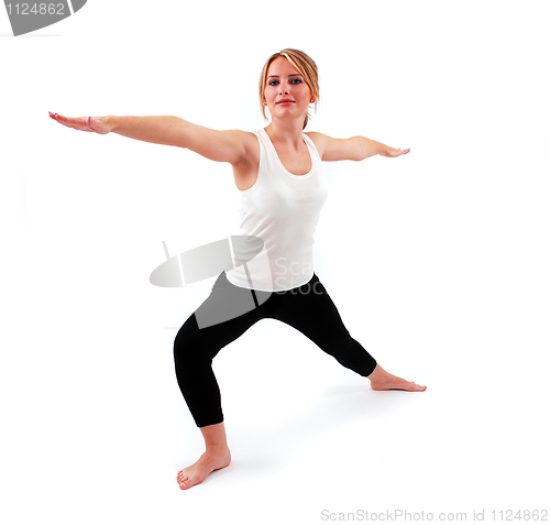 Image of Beautiful girl practicing yoga