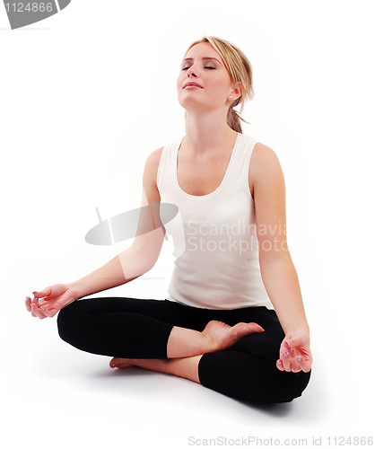 Image of Beautiful girl practicing yoga