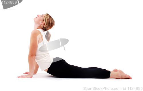 Image of Beautiful girl practicing yoga