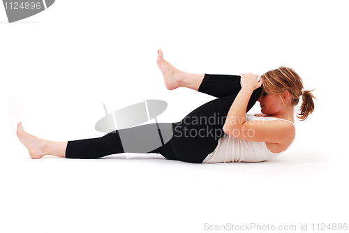 Image of Beautiful girl practicing yoga