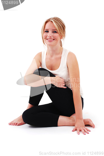 Image of Beautiful girl practicing yoga