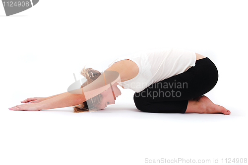 Image of Beautiful girl practicing yoga