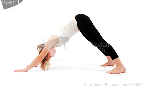 Image of Beautiful girl practicing yoga