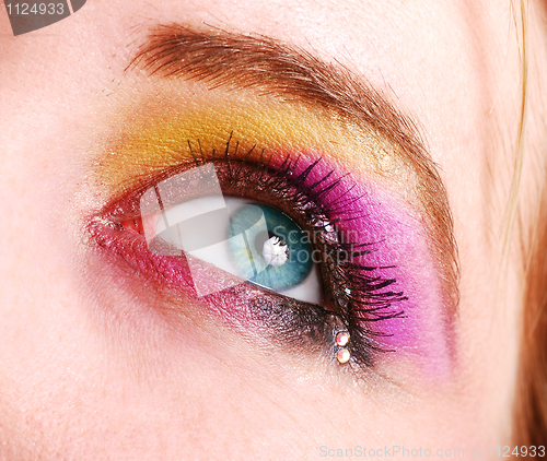 Image of female eye with make up