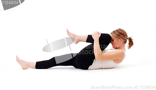 Image of Beautiful girl practicing yoga