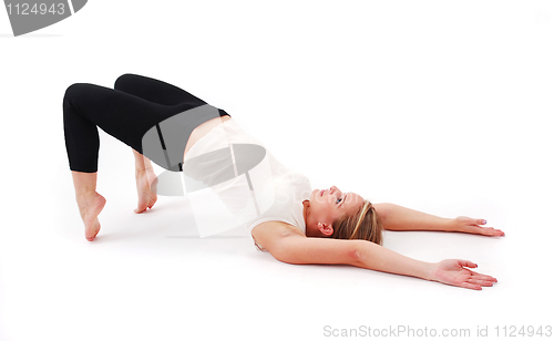 Image of Beautiful girl practicing yoga