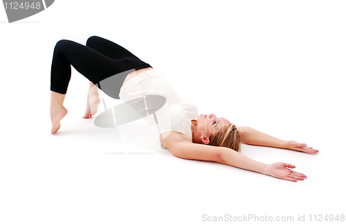 Image of Beautiful girl practicing yoga