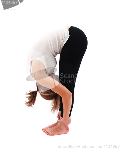 Image of Beautiful girl practicing yoga