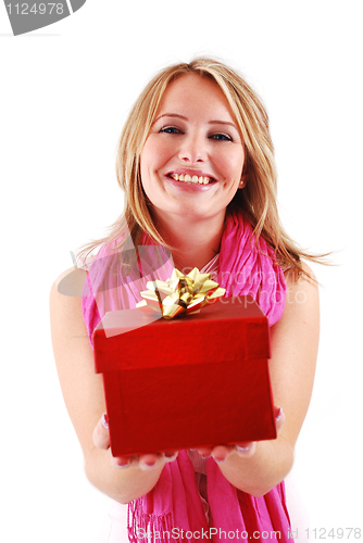 Image of happy woman with a gift