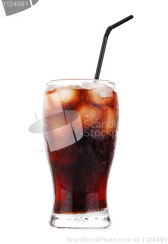 Image of Glass of cola with ice 