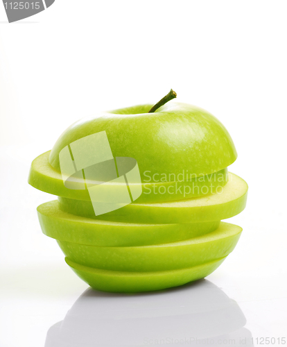 Image of sliced green apple