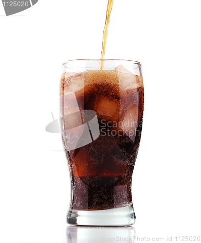 Image of Glass of cola with ice 