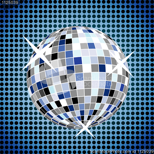 Image of disco ball on blue background