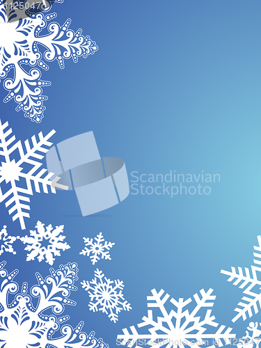 Image of snowflakes on blue background