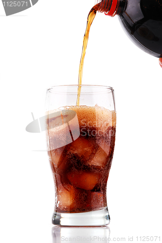 Image of Glass of cola with ice 