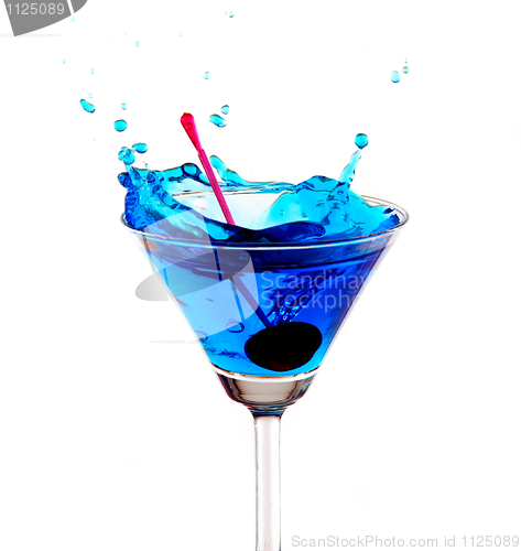 Image of blue cocktail splashing