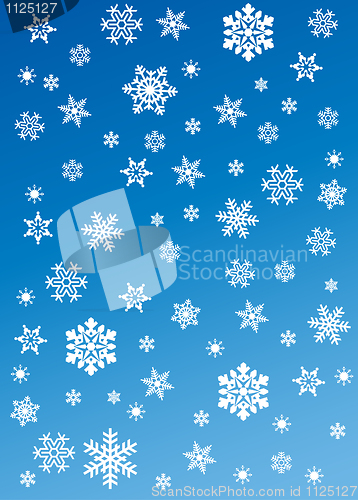 Image of snowflakes on blue background