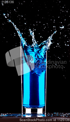 Image of blue cocktail splashing 