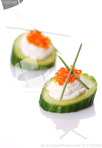 Image of Appetizers with red caviar