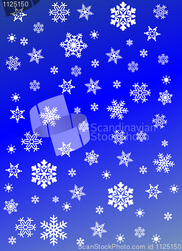 Image of snowflakes on blue background