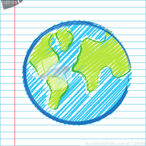 Image of Hand drawing world map