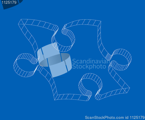 Image of Blueprint of a Jigsaw Puzzle piece