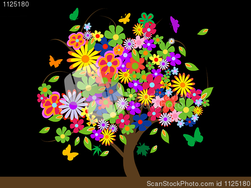 Image of Colorful tree with flowers 