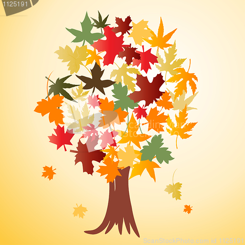 Image of vector autumn tree