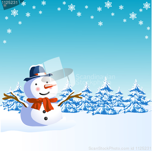 Image of christmas design with snowman