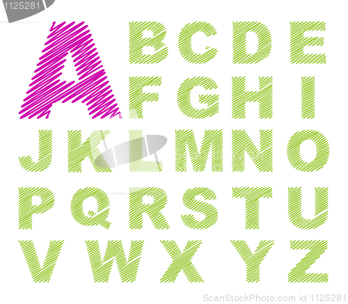 Image of sketch design alphabet