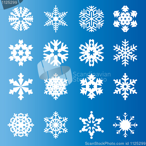 Image of snowflakes on blue background