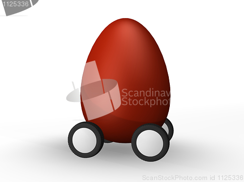 Image of egg on wheels