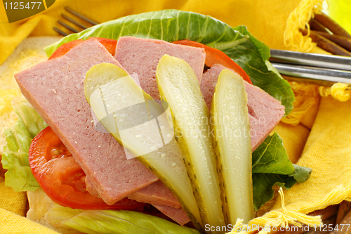 Image of Spam Lettuce And Tomato