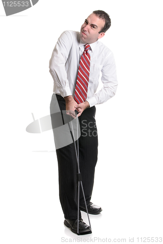 Image of Businessman Exercises