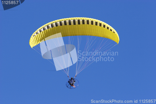 Image of Yellow Parachute with motorized chair