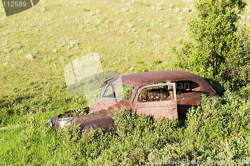 Image of Overgrown Antique Car