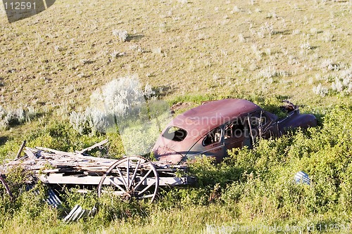 Image of Overgrown Antique Car