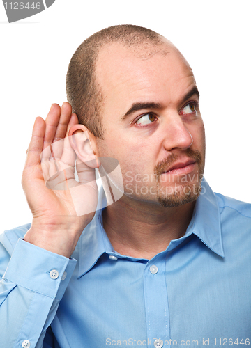 Image of man listen pose