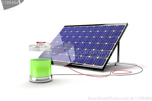 Image of Solar panel and battery