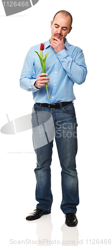 Image of man with flower