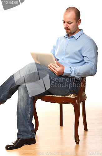 Image of man sit on chair