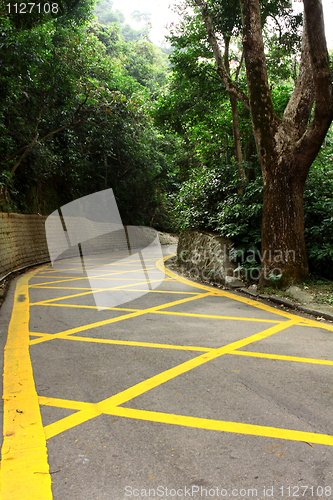 Image of road with yellow lines