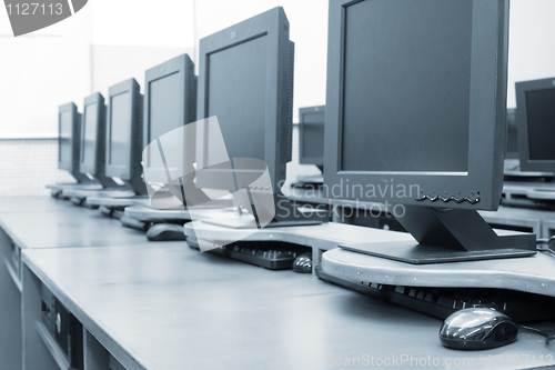 Image of modern computers in IT office