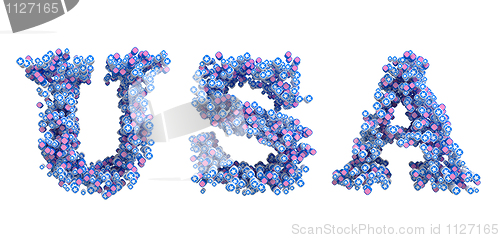 Image of USA word with colorful capital letters