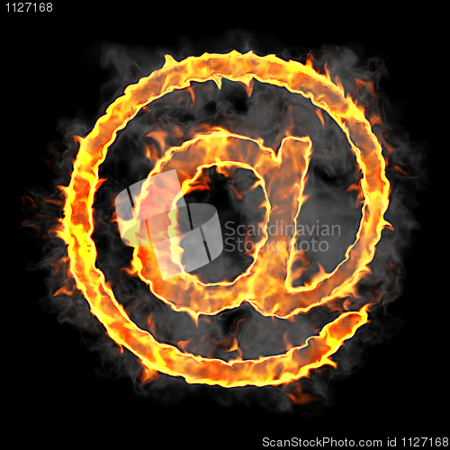 Image of Burning and flame font at symbol