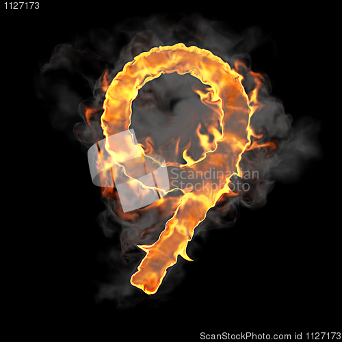 Image of Burning and flame font 9 numeral