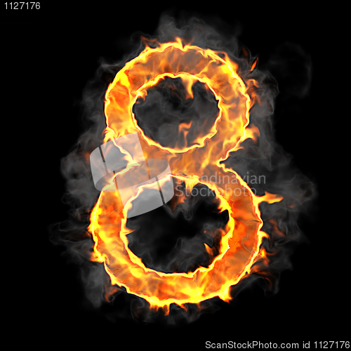 Image of Burning and flame font 8 numeral