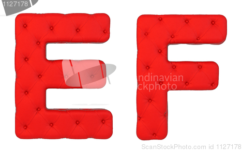 Image of Luxury red leather font E F letters 