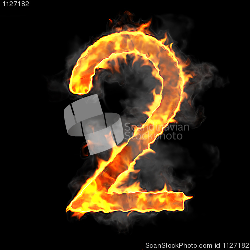 Image of Burning and flame font 2 numeral 